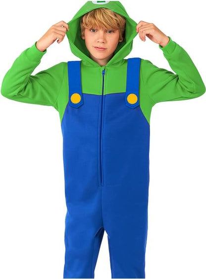 Disfraz de Luigi Onesie para niños - Super Mario Bros - Opposuits | Funidelia