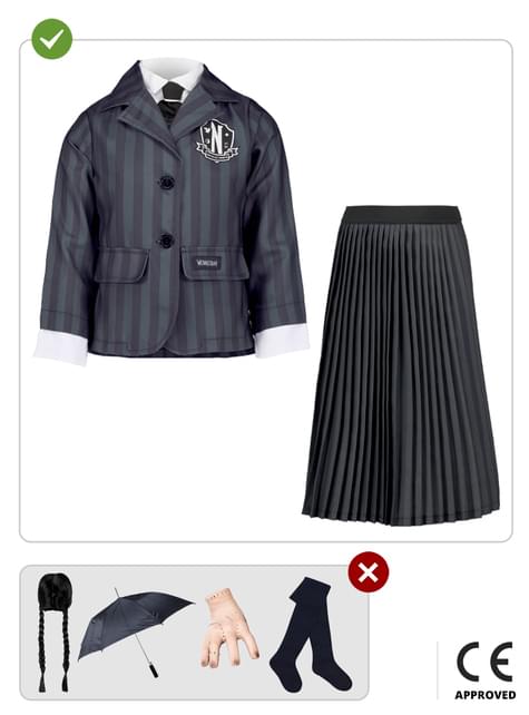 Disfraz de Miércoles Addams uniforme para niña - Wednesday Oficial Netflix - Funiglobal | Funidelia
