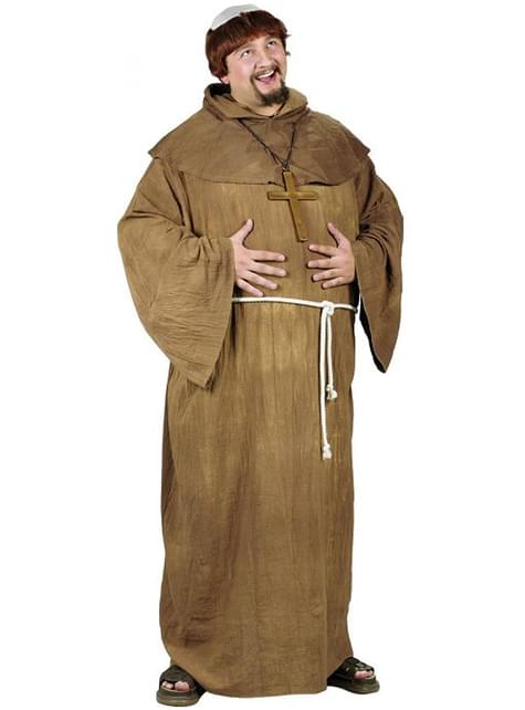 Disfraz de monje medieval para hombre talla grande