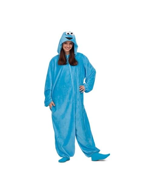Disfraz de Monstruo de las galletas Barrio Sésamo onesie para adulto