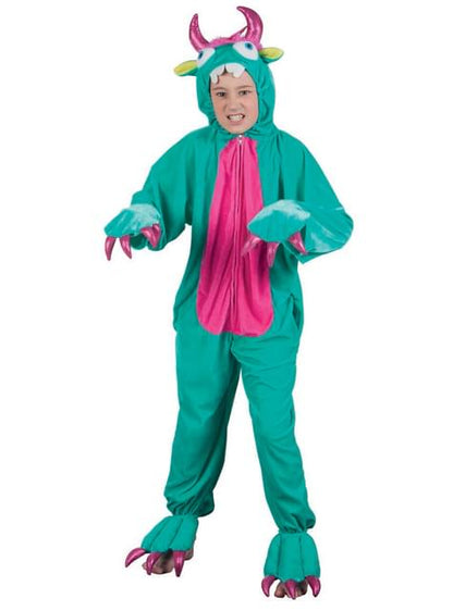 Disfraz de monstruo verde de peluche para niño
