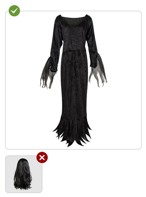 Disfraz de Morticia Addams para mujer talla grande - La Familia Addams - Funiglobal | Funidelia
