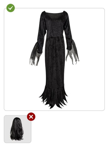 Disfraz de Morticia Addams para mujer talla grande - La Familia Addams - Funiglobal | Funidelia