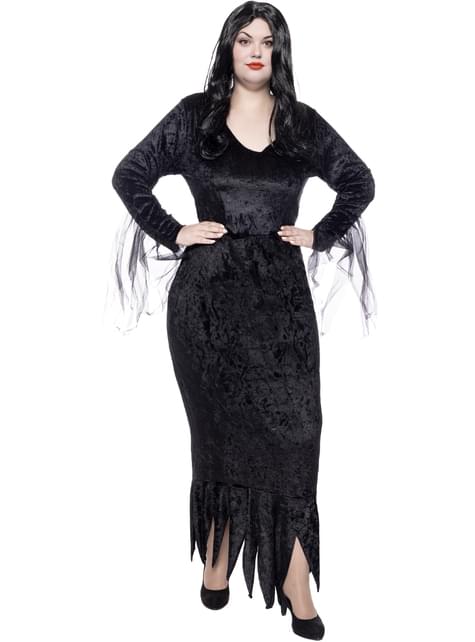 Disfraz de Morticia Addams para mujer talla grande - La Familia Addams - Funiglobal | Funidelia