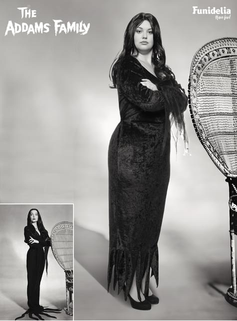 Disfraz de Morticia Addams para mujer talla grande - La Familia Addams - Funiglobal | Funidelia