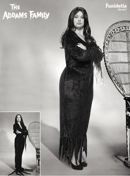 Disfraz de Morticia Addams para mujer talla grande - La Familia Addams - Funiglobal | Funidelia