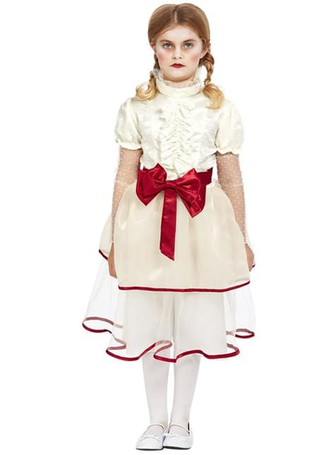Disfraz de muñeca de porcelana para niña