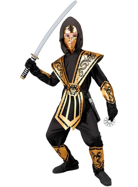 Disfraz de Ninja dorado para niño - Widmann | Funidelia