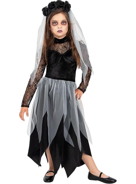 Disfraz de novia fantasma con ramo para niña - Funiglobal | Funidelia