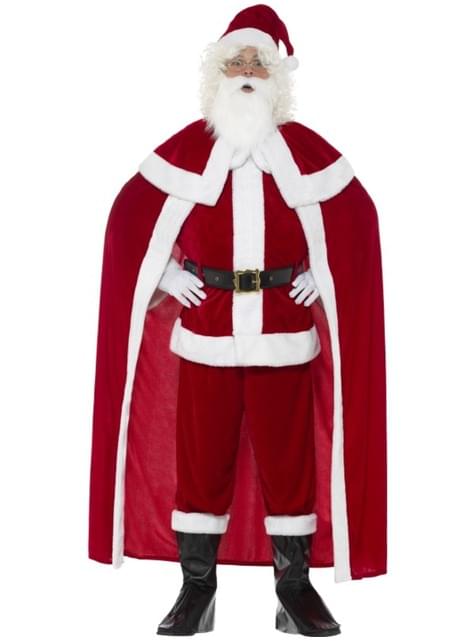 Disfraz de Papá Noel con capa para hombre