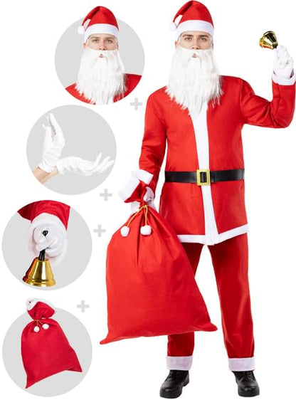 Disfraz de Papá Noel para hombre con accesorios talla grande - Funiglobal | Funidelia