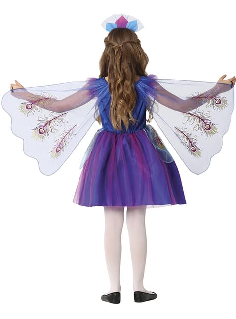 Disfraz de pavo real con alas para niña - Guirca | Funidelia