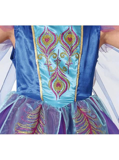 Disfraz de pavo real con alas para niña - Guirca | Funidelia