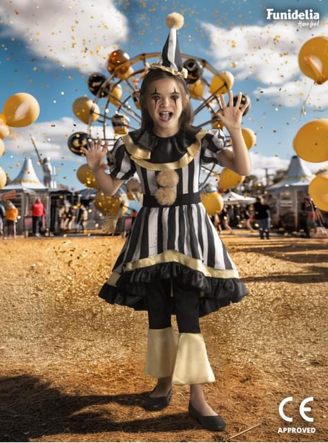 Disfraz de payaso terrorífico Deluxe para niña - Funiglobal | Funidelia