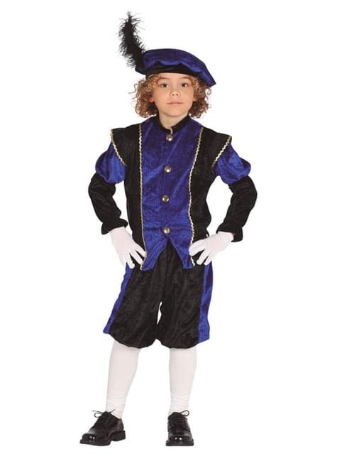 Disfraz de Pedro ayudante de San Nicolás azul para niño
