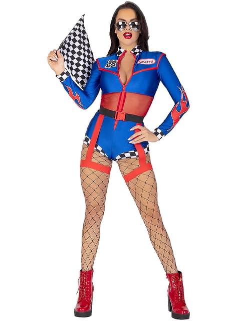 Disfraz de piloto de carreras sexy para mujer