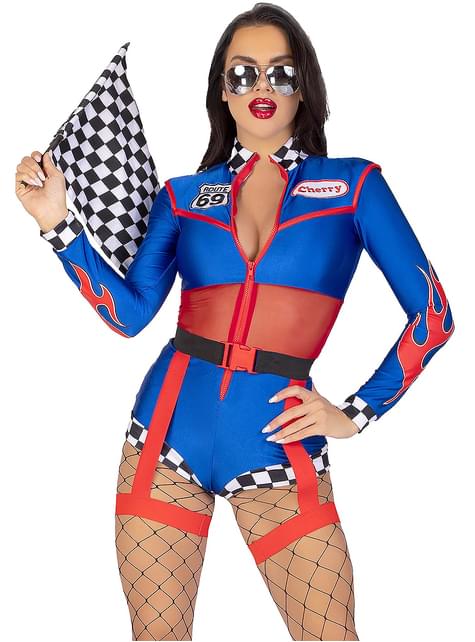 Disfraz de piloto de carreras sexy para mujer