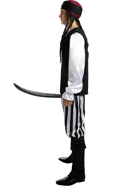 Disfraz de pirata a rayas para hombre - Colección blanca y negra - Funiglobal | Funidelia