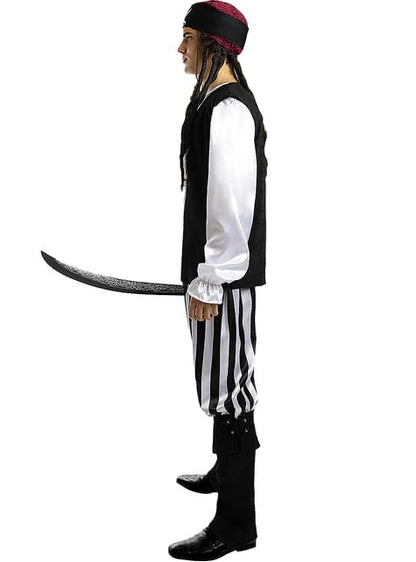 Disfraz de pirata a rayas para hombre - Colección blanca y negra - Funiglobal | Funidelia
