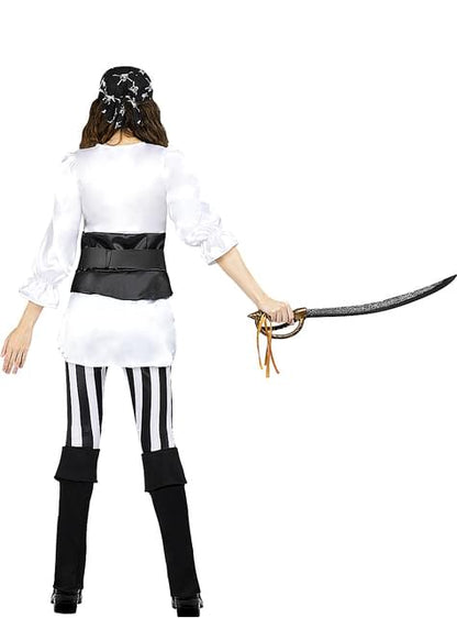 Disfraz de pirata a rayas para mujer- Colección blanca y negra