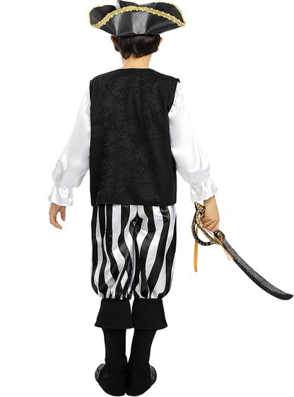 Disfraz de pirata a rayas para niño- Colección blanca y negra - Funiglobal | Funidelia