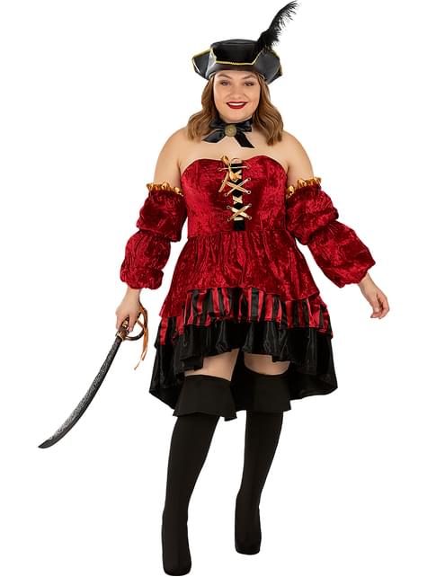 Disfraz de pirata corsaria elegante para mujer - Talla grande - Funiglobal | Funidelia