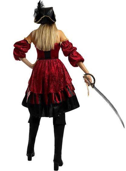 Disfraz de pirata corsaria elegante para mujer - Funiglobal | Funidelia