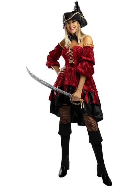 Disfraz de pirata corsaria elegante para mujer - Funiglobal | Funidelia