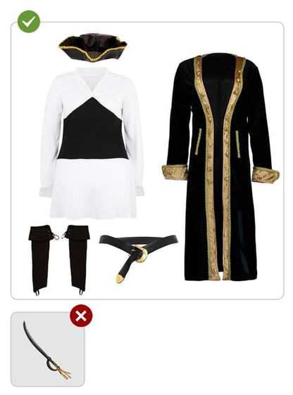 Disfraz de pirata deluxe para mujer talla grande - Colección colonial - Funiglobal | Funidelia