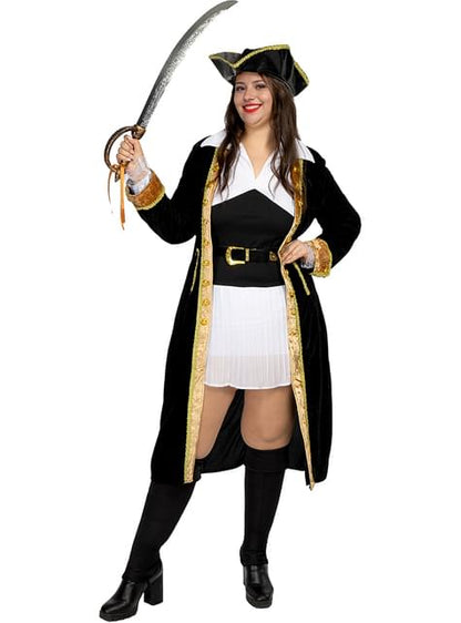 Disfraz de pirata deluxe para mujer talla grande - Colección colonial - Funiglobal | Funidelia