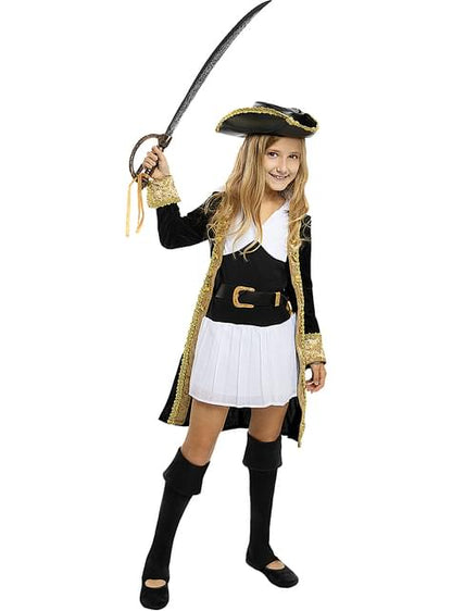 Disfraz de pirata deluxe para niña- Colección colonial - Funiglobal | Funidelia