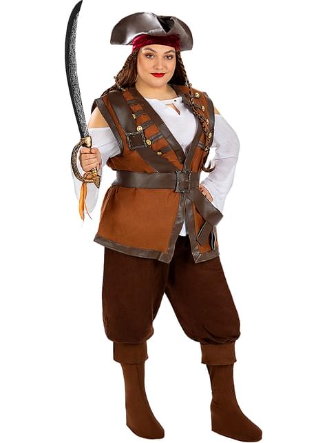 Disfraz de pirata para mujer talla grande - Colección Caribe - Funiglobal | Funidelia