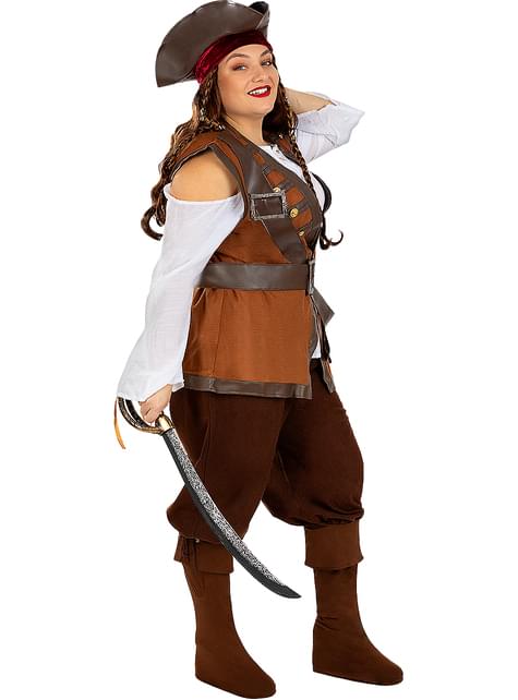 Disfraz de pirata para mujer talla grande - Colección Caribe - Funiglobal | Funidelia