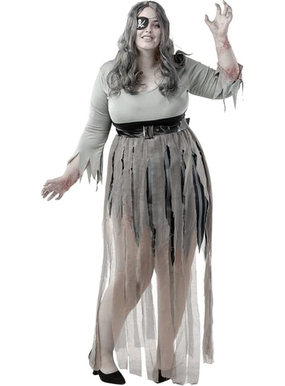 Disfraz de pirata zombie para mujer talla grande - Funiglobal | Funidelia