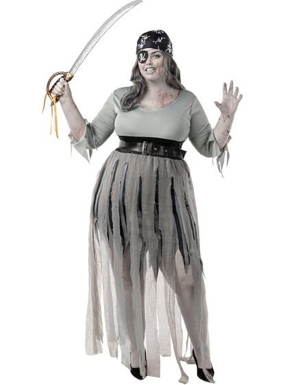 Disfraz de pirata zombie para mujer talla grande - Funiglobal | Funidelia
