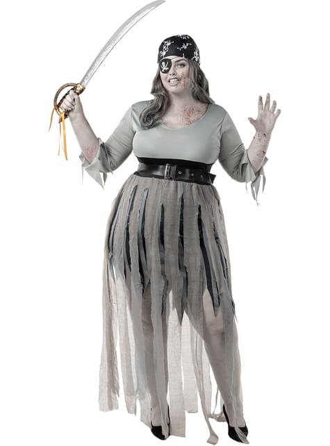 Disfraz de pirata zombie para mujer talla grande - Funiglobal | Funidelia