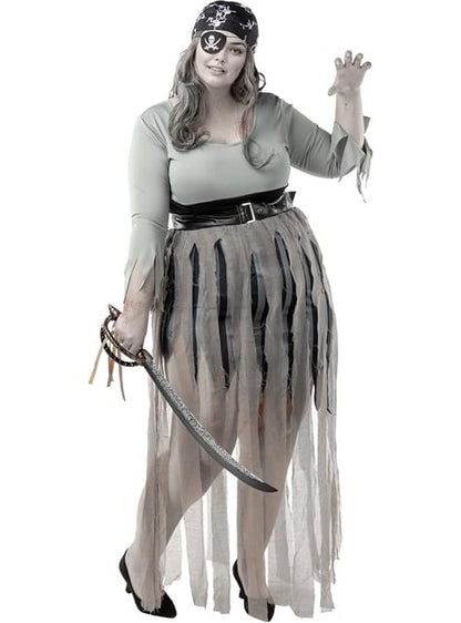 Disfraz de pirata zombie para mujer talla grande - Funiglobal | Funidelia