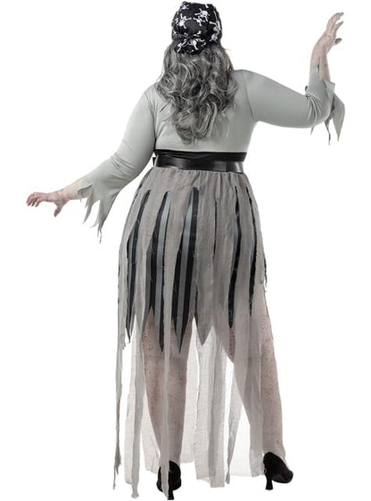 Disfraz de pirata zombie para mujer talla grande - Funiglobal | Funidelia