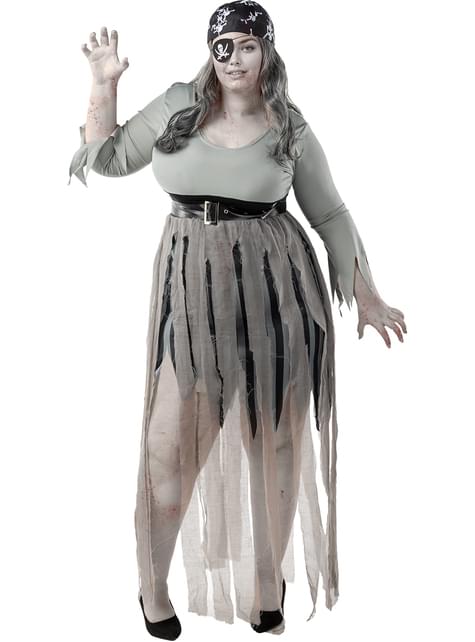 Disfraz de pirata zombie para mujer talla grande - Funiglobal | Funidelia