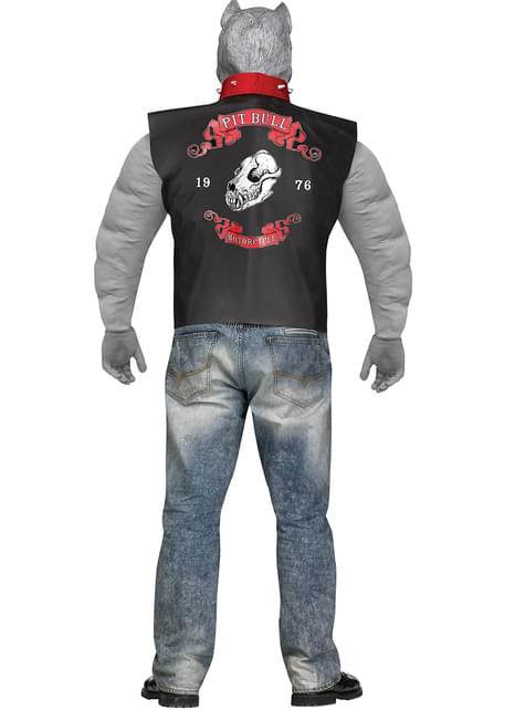 Disfraz de pitbull motorista para hombre talla grande - Fun World | Funidelia