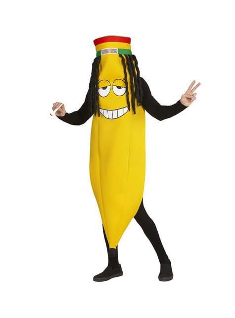 Disfraz de plátano rastafari para adulto