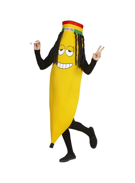 Disfraz de plátano rastafari para adulto