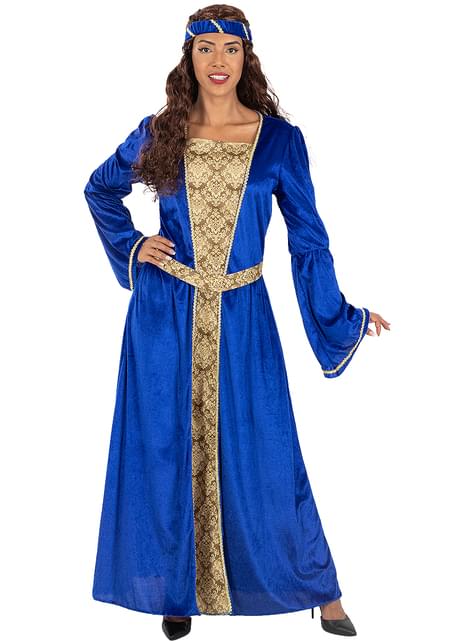 Disfraz de princesa medieval azul para mujer talla grande - Funiglobal | Funidelia