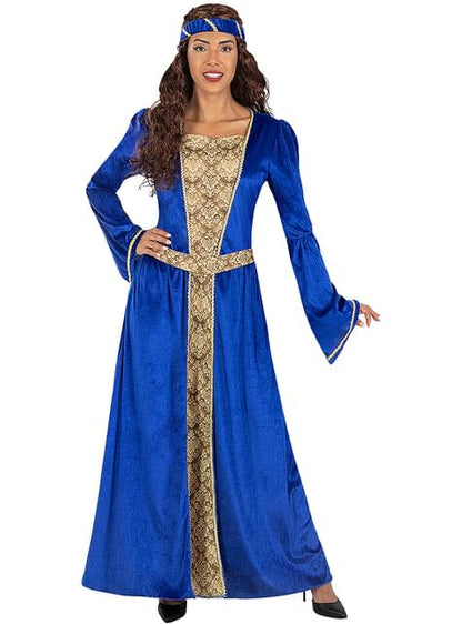 Disfraz de princesa medieval azul para mujer - Funiglobal | Funidelia