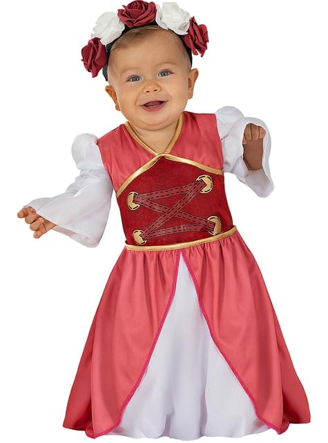 Disfraz de princesa medieval con flores para bebé - Funiglobal | Funidelia