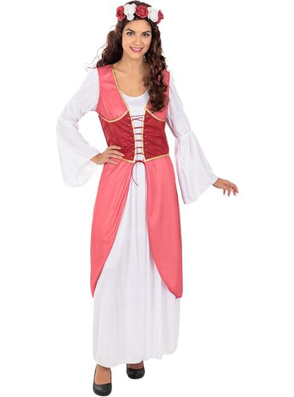 Disfraz de princesa medieval con flores para mujer - Funiglobal | Funidelia