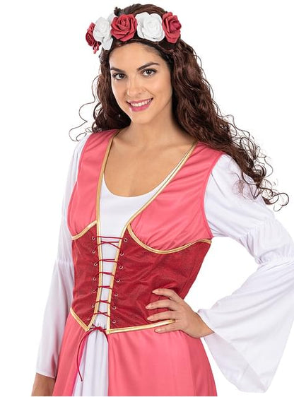 Disfraz de princesa medieval con flores para mujer - Funiglobal | Funidelia