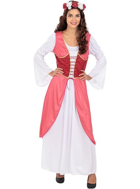 Disfraz de princesa medieval con flores para mujer - Funiglobal | Funidelia