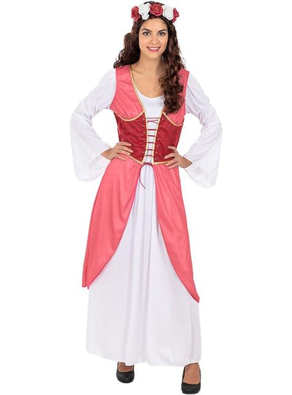 Disfraz de princesa medieval con flores para mujer - Funiglobal | Funidelia