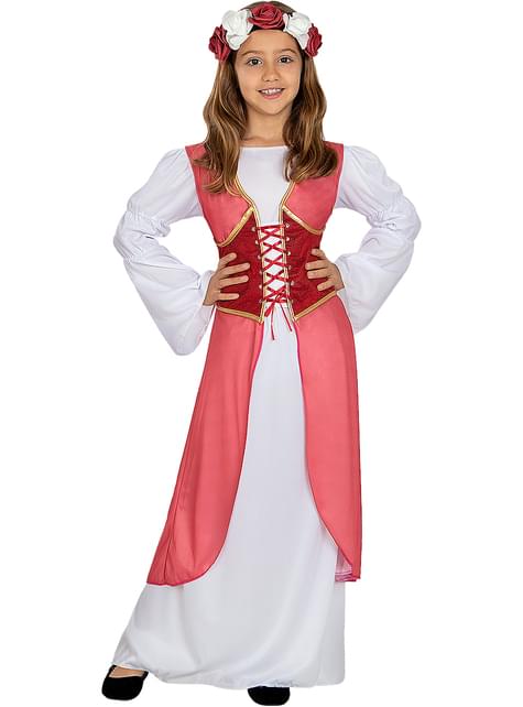 Disfraz de princesa medieval con flores para niña - Funiglobal | Funidelia